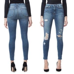 Good American, Good Waist Crop Raw Edge, Size 30